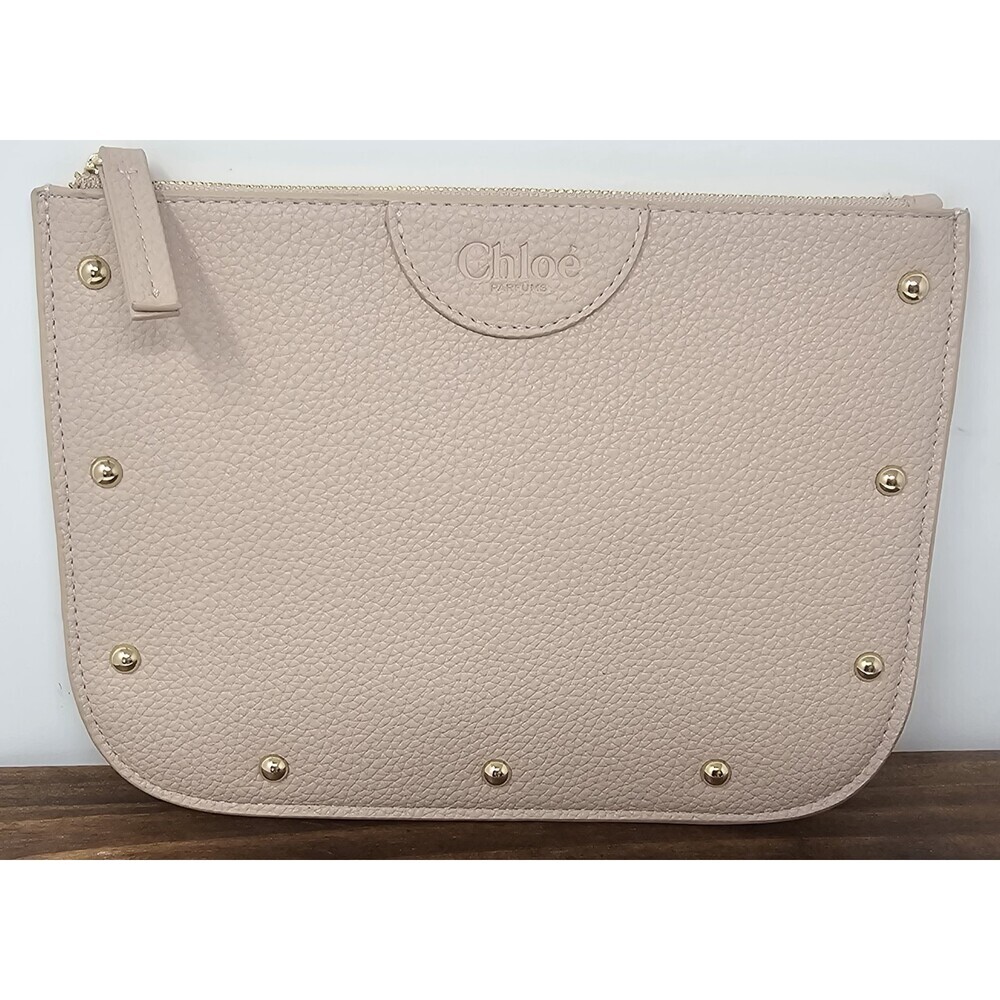Chloe Parfum Soft Pink With Gold Trimmings Hardware Pouch Cosmetics Bag NEW